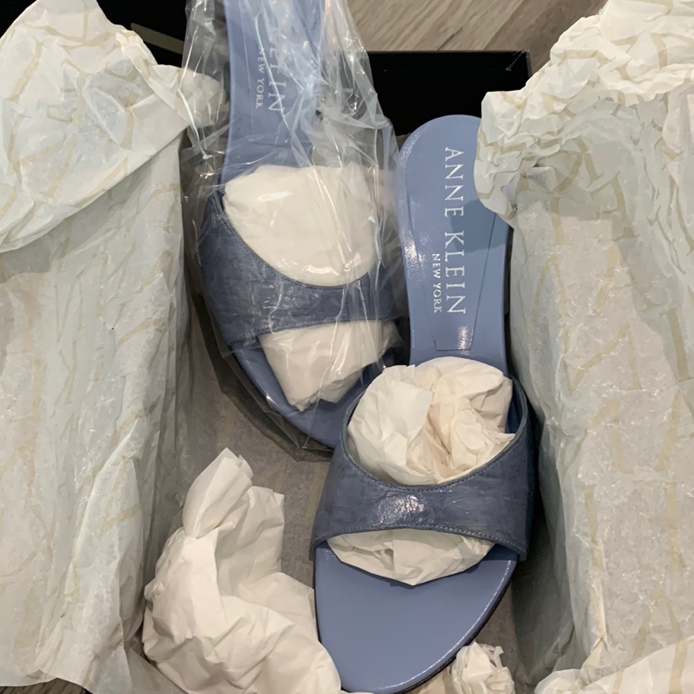 Anne Klein Sky Blue Becky Slide Heels
